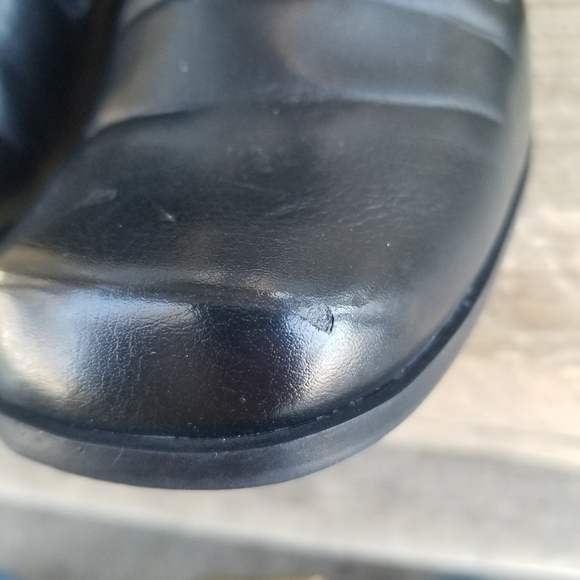 Vintage 90s y2k Bratz Lace Up Square Toe Chunky Heel Black Ankle Boots Booties - Picture 8 of 11